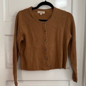 Madewell cropped cashmere Ribbed Cardigan